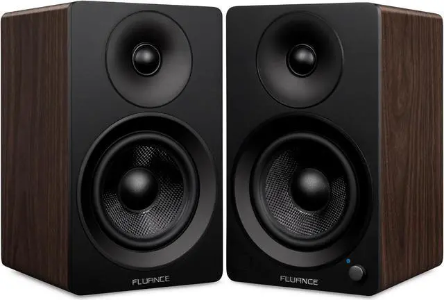 Alt view image 2 of 7 - Fluance Ai61 Powered 6.5" Stereo Bookshelf Speakers and DB10 10" Low Frequency Ported Front Firing Powered Subwoofer with 15 Feet RCA Ultimate Performance Collection Subwoofer Cable (Natural Walnut)