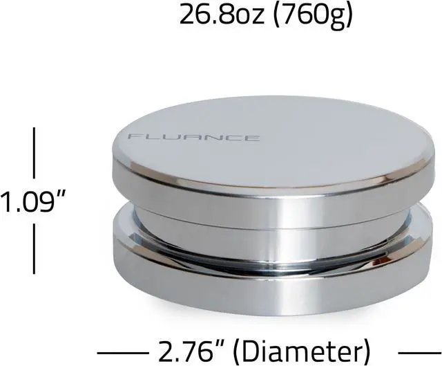 Alt view image 6 of 6 - Fluance HiFi Vinyl Record Weight Stabilizer High Mass 760 gram Steel LP Disc Turntable Accessory with Protective Velvet Pad for Vibration Damping (RW02)