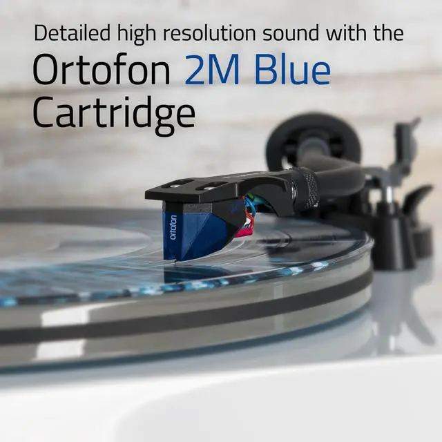 Alt view image 5 of 7 - Fluance Reference RT85 High Fidelity Vinyl Turntable (White), PA10 Phono Preamp, Ai61 Powered 6.5" Bookshelf Speakers (White Walnut), Ortofon 2M Blue Cartridge, 120W Class D Amplifier, Bluetooth