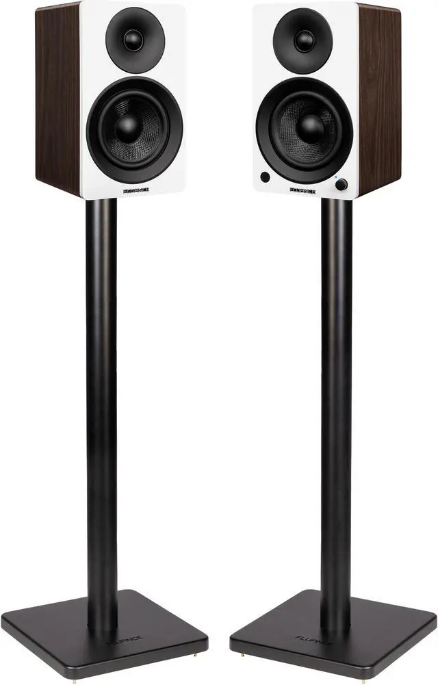 Main image of Fluance Ai41 Powered 2-Way 2.0 Stereo Bookshelf Speakers with Speaker Stands 5" Drivers 90W Amplifier for Turntable Bluetooth 5 Wireless Music Streaming with RCA Optical Subwoofer Out (White Walnut)