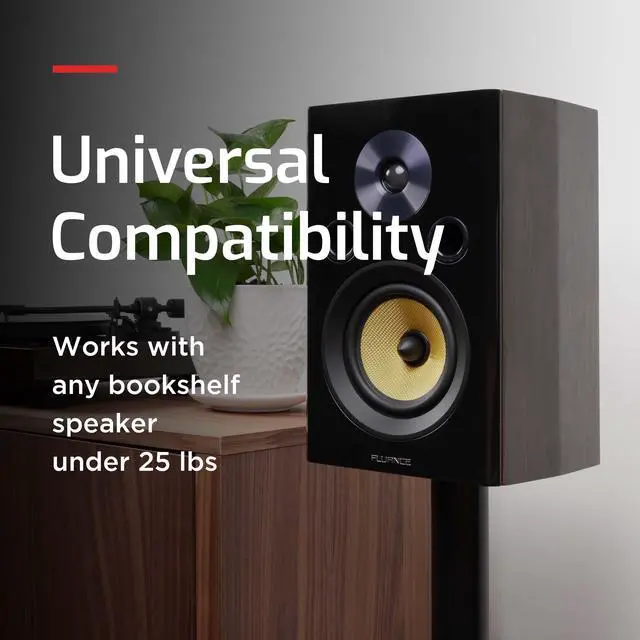 Alt view image 5 of 7 - Fluance Floor Speaker Stands for Surround Sound and Bookshelf Speakers with Solid Construction, Adjustable Floor Spikes, Rubber Isolation Feet, Cable Management, Square Base - Matte Black/Pair (SS05S)