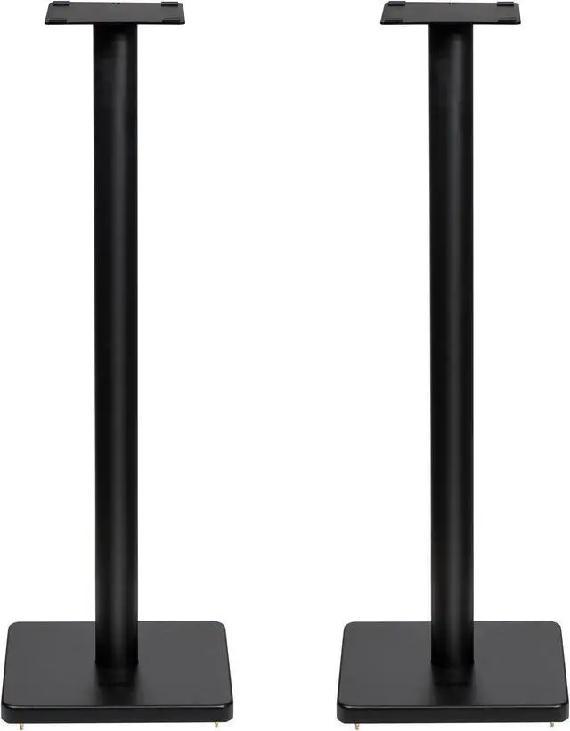 Main image of Fluance Floor Speaker Stands for Surround Sound and Bookshelf Speakers with Solid Construction, Adjustable Floor Spikes, Rubber Isolation Feet, Cable Management, Square Base - Matte Black/Pair (SS05S)