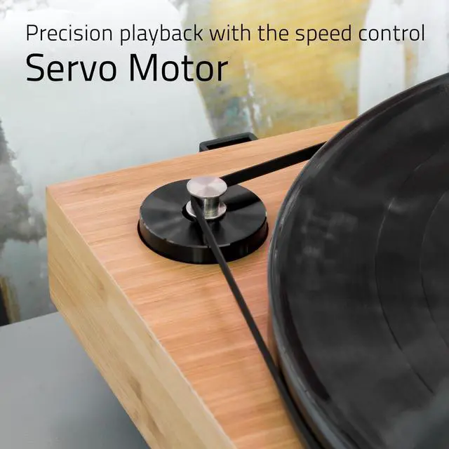 Alt view image 3 of 7 - Fluance RT83 Reference High Fidelity Vinyl Turntable Record Player with Ortofon 2M Red Cartridge, Speed Control Motor, High Mass MDF Wood Plinth, Vibration Isolation Feet - Bamboo