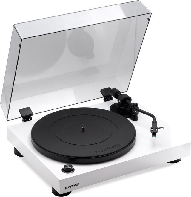 Alt view image 4 of 7 - Fluance RT81 Elite High Fidelity Vinyl Turntable Record Player with Audio Technica AT95E Cartridge, Belt Drive, Built-in Preamp, Adjustable Counterweight, High Mass MDF Wood Plinth - Piano White