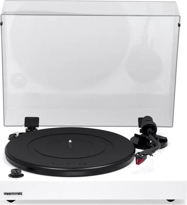 Alt view image 5 of 7 - Fluance RT83 Reference High Fidelity Vinyl Turntable Record Player with Ortofon 2M Red Cartridge, Speed Control Motor, High Mass MDF Wood Plinth, Vibration Isolation Feet - Piano White