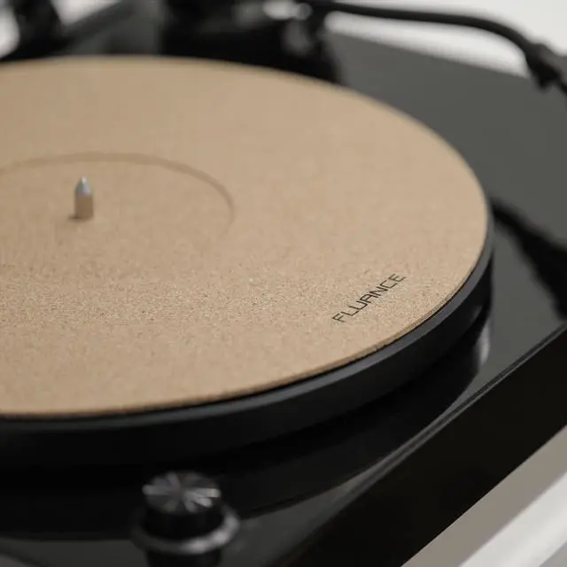 Alt view image 5 of 5 - Fluance Cork Platter Mat and HiFi Vinyl Record Weight 760 gram Steel LP Disc Stabilizer Turntable Accessory with Protective Velvet Pad for Vibration Damping (RW02)