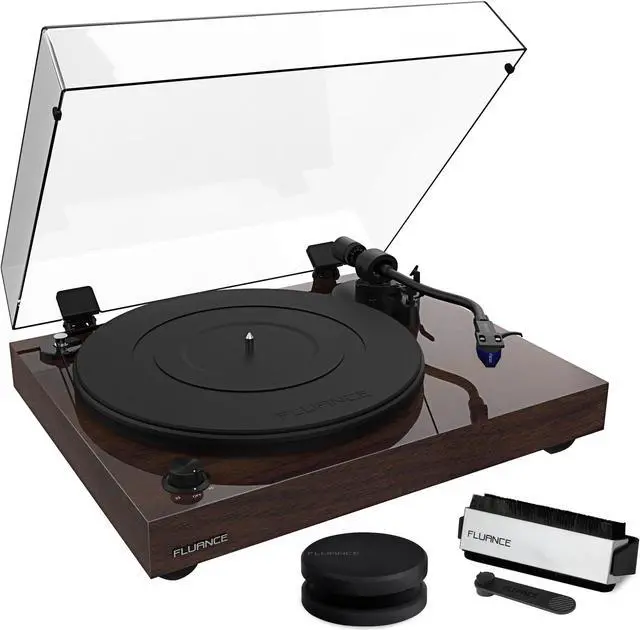 Main image of Fluance RT84 Reference High Fidelity Vinyl Turntable Record Player with Ortofon 2M Blue Cartridge, Speed Control Motor, Record Weight, 3 in 1 Stylus and Record Cleaning Vinyl Accessory Kit