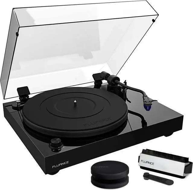 Main image of Fluance RT84 Reference High Fidelity Vinyl Turntable Record Player with Ortofon 2M Blue Cartridge, Speed Control Motor, Record Weight, 3 in 1 Stylus and Record Cleaning Vinyl Accessory Kit