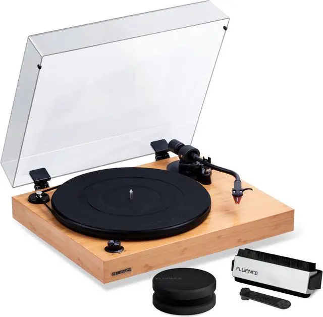 Main image of Fluance RT83 Reference High Fidelity Vinyl Turntable Record Player with Ortofon 2M Red Cartridge, Speed Control Motor, Record Weight, 3 in 1 Stylus and Record Cleaning Vinyl Accessory Kit