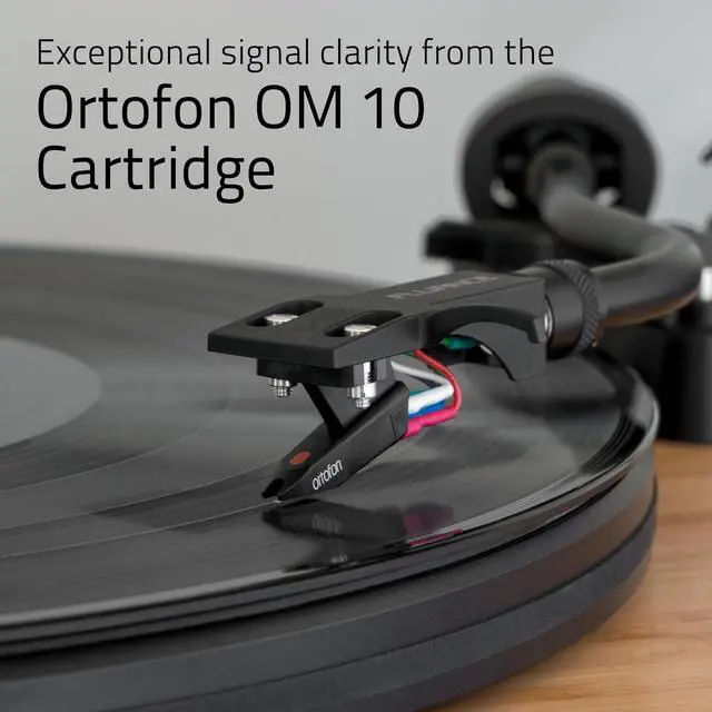 Alt view image 2 of 7 - Fluance RT82 Reference High Fidelity Vinyl Turntable Record Player with Ortofon OM 10 Cartridge, Speed Control Motor, Record Weight, 3 in 1 Stylus and Record Cleaning Vinyl Accessory Kit