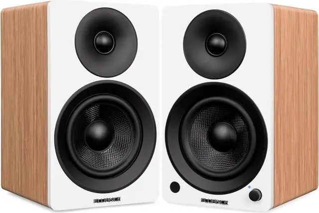 Alt view image 3 of 7 - Fluance RT81 Elite High Fidelity Vinyl Turntable (White) with Ai41 Powered 5" Stereo Bookshelf Speakers (Lucky Bamboo), Diamond Stylus, Belt Drive, Built-in Preamp, 90W Class D Amplifier, Bluetooth