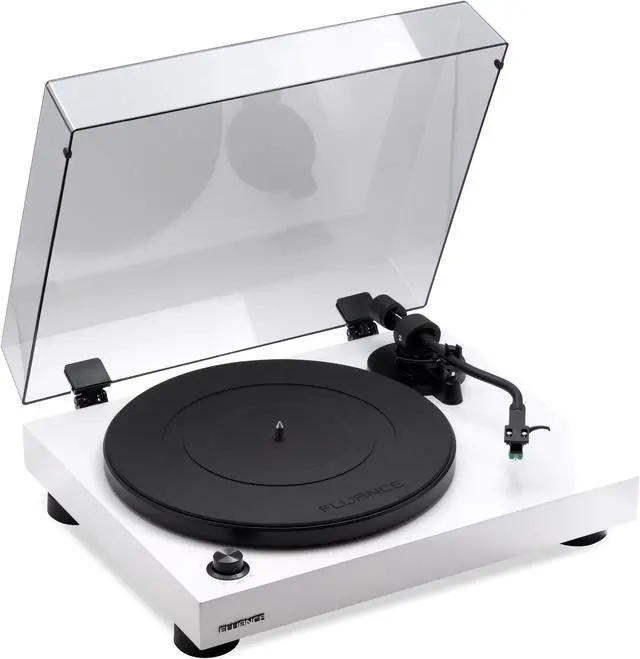 Alt view image 4 of 7 - Fluance RT81 Elite High Fidelity Vinyl Turntable (White) with Ai41 Powered 5" Stereo Bookshelf Speakers (Lucky Bamboo), Diamond Stylus, Belt Drive, Built-in Preamp, 90W Class D Amplifier, Bluetooth