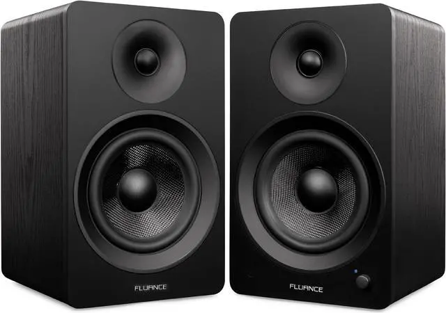 Alt view image 3 of 7 - Fluance RT81 Elite High Fidelity Vinyl Turntable (Piano Black), Ai61 Powered 6.5" Stereo Bookshelf Speakers (Black Ash), Diamond Stylus, Belt Drive, Built-in Preamp, 90W Class D Amplifier, Bluetooth