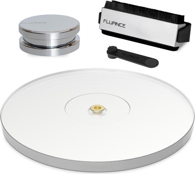 Main image of Fluance Vinyl Turntable and Record Accessory Kit With Record And Stylus Anti-Static Carbon Fiber Brushes, Frosted Acrylic Platter and Record Weight (VB52AP03RW02)