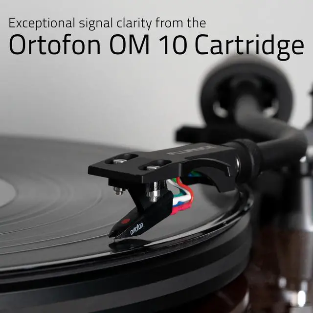 Alt view image 2 of 7 - Fluance RT82 Reference High Fidelity Vinyl Turntable Record Player with Ortofon OM 10 Cartridge, Speed Control Motor, Record Weight, 3 in 1 Stylus and Record Cleaning Vinyl Accessory Kit