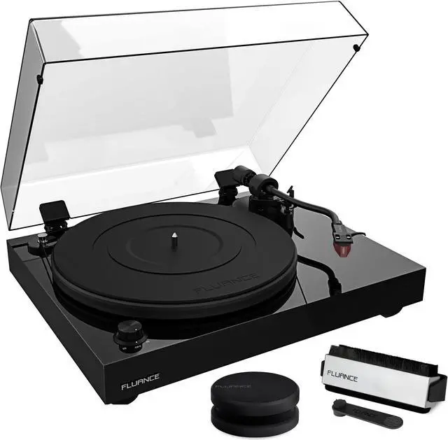 Main image of Fluance RT83 Reference High Fidelity Vinyl Turntable Record Player with Ortofon 2M Red Cartridge, Speed Control Motor, Record Weight, 3 in 1 Stylus and Record Cleaning Vinyl Accessory Kit