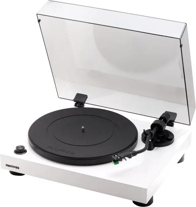 Alt view image 2 of 7 - Fluance RT81 Elite High Fidelity Vinyl Turntable (White) with Ai41 Powered 5" Stereo Bookshelf Speakers (White Walnut), Diamond Stylus, Belt Drive, Built-in Preamp, 90W Class D Amplifier, Bluetooth