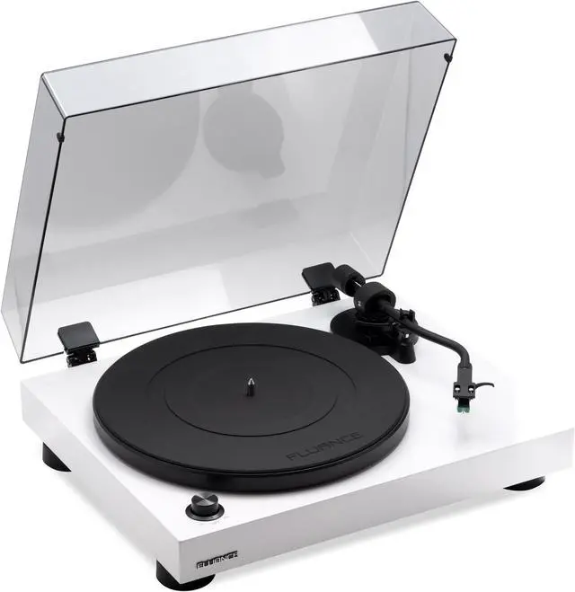 Alt view image 4 of 7 - Fluance RT81 Elite High Fidelity Vinyl Turntable (White) with Ai41 Powered 5" Stereo Bookshelf Speakers (White Walnut), Diamond Stylus, Belt Drive, Built-in Preamp, 90W Class D Amplifier, Bluetooth