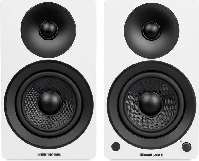 Alt view image 7 of 7 - Fluance RT81 Elite High Fidelity Vinyl Turntable (White) with Ai41 Powered 5" Stereo Bookshelf Speakers (White Walnut), Diamond Stylus, Belt Drive, Built-in Preamp, 90W Class D Amplifier, Bluetooth