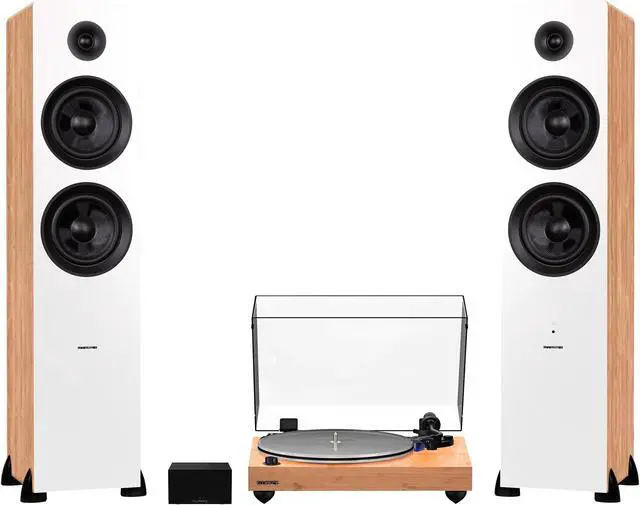 Main image of Fluance RT85 Reference High Fidelity Vinyl Turntable, PA10 Phono Preamp and Ai81 Powered Floorstanding Speakers, Ortofon 2M Blue Cartridge, 150W Class D Amplifier, Bluetooth (Lucky Bamboo)