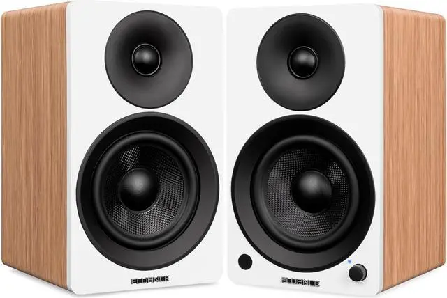 Alt view image 3 of 7 - Fluance RT81 Elite High Fidelity Vinyl Turntable (White) with Ai61 Powered 6.5" Stereo Bookshelf Speakers (Lucky Bamboo), Diamond Stylus, Belt Drive, Built-in Preamp, 90W Class D Amplifier, Bluetooth