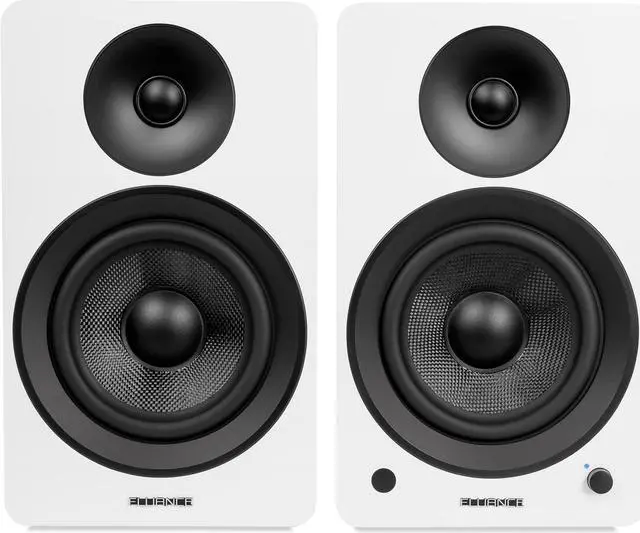 Alt view image 7 of 7 - Fluance RT81 Elite High Fidelity Vinyl Turntable (White) with Ai61 Powered 6.5" Stereo Bookshelf Speakers (Lucky Bamboo), Diamond Stylus, Belt Drive, Built-in Preamp, 90W Class D Amplifier, Bluetooth