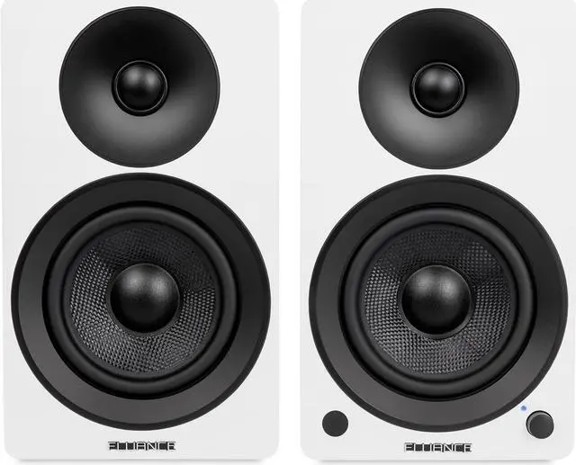 Alt view image 7 of 7 - Fluance RT81 Elite High Fidelity Vinyl Turntable (White) with Ai61 Powered 6.5" Stereo Bookshelf Speakers (White Walnut), Diamond Stylus, Belt Drive, Built-in Preamp, 90W Class D Amplifier, Bluetooth
