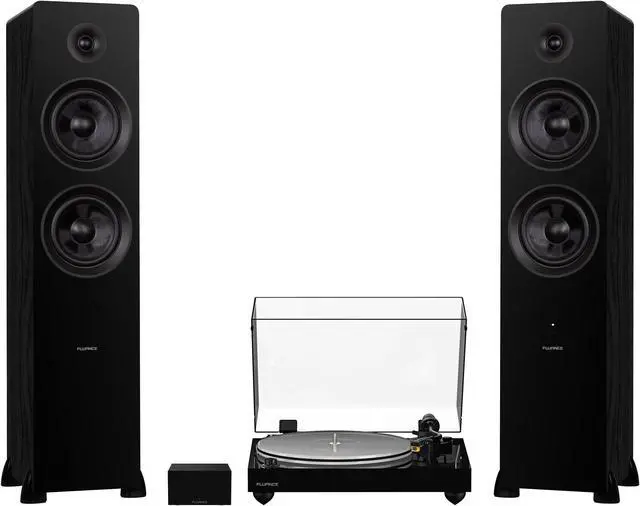 Main image of Fluance RT85N Reference High Fidelity Vinyl Turntable (Piano Black), PA10 Phono Preamp and Ai81 Powered Floorstanding Speakers (Black Ash), Nagaoka MP-110 Cartridge, 150W Class D Amplifier, Bluetooth