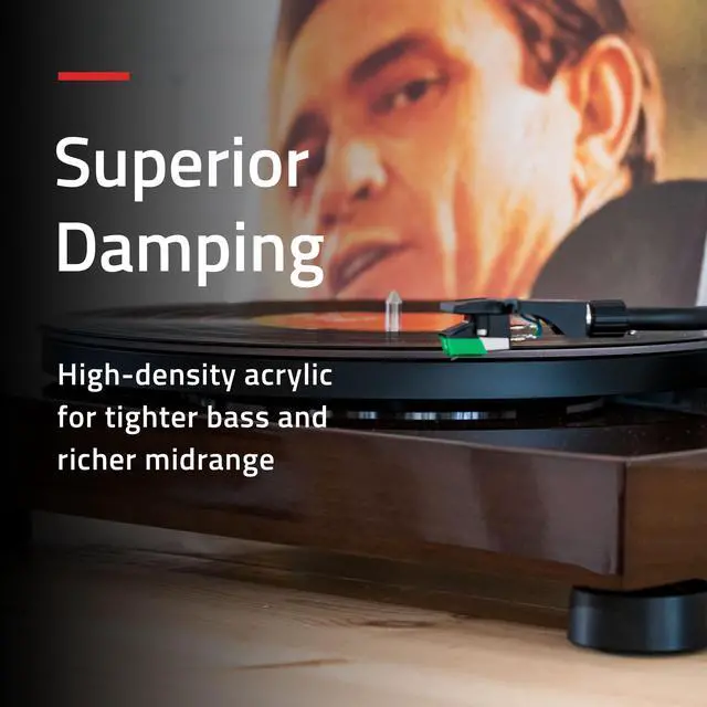 Alt view image 2 of 7 - Fluance Acrylic Platter Mat for Turntables - Reduces Vibrations for Improved Sound Clarity for Vinyl Record Playback, Antistatic, Precision Machined, Compatible with 12" Record Players (PM50)