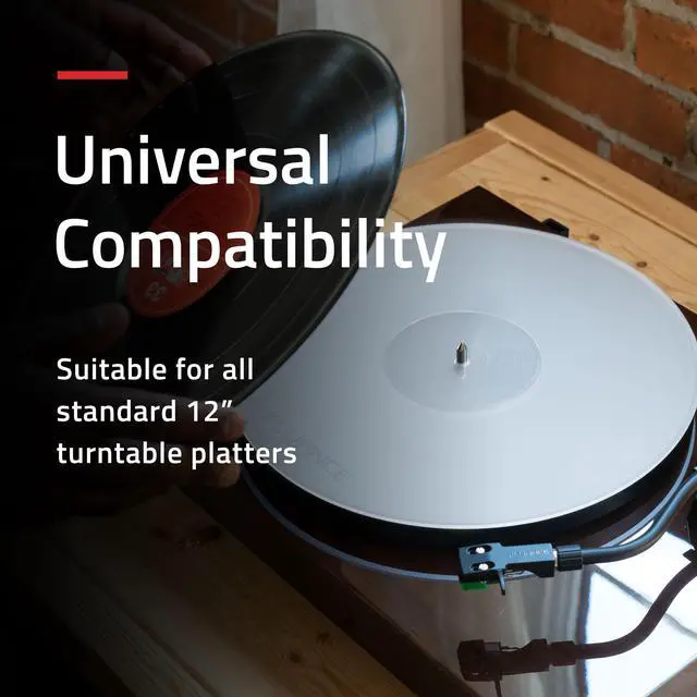 Alt view image 6 of 7 - Fluance Acrylic Platter Mat for Turntables - Reduces Vibrations for Improved Sound Clarity for Vinyl Record Playback, Antistatic, Precision Machined, Compatible with 12" Record Players (PM50)