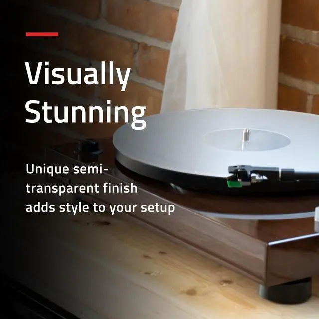 Alt view image 4 of 7 - Fluance Acrylic Platter Mat for Turntables - Reduces Vibrations for Improved Sound Clarity for Vinyl Record Playback, Antistatic, Precision Machined, Compatible with 12" Record Players (PM50)