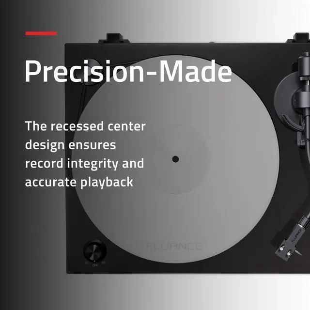 Alt view image 5 of 7 - Fluance Acrylic Platter Mat for Turntables - Reduces Vibrations for Improved Sound Clarity for Vinyl Record Playback, Antistatic, Precision Machined, Compatible with 12" Record Players (PM50)