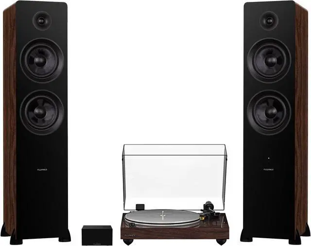 Main image of Fluance RT85N Reference High Fidelity Vinyl Turntable, PA10 Phono Preamp and Ai81 Powered Floorstanding Speakers, Nagaoka MP-110 Cartridge, 150W Class D Amplifier, Bluetooth (Natural Walnut)