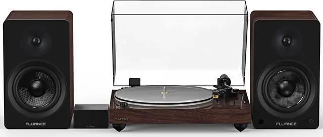 Main image of Fluance Reference RT85N High Fidelity Vinyl Turntable with PA10 Phono Preamp and Ai61 Powered 6.5" Bookshelf Speakers, Nagaoka MP-110 cartridge, 120W Class D Amplifier, Bluetooth (Natural Walnut)