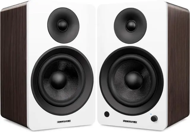 Alt view image 3 of 7 - Fluance RT81 Elite High Fidelity Vinyl Turntable (Walnut) with Ai61 Powered 6.5" Stereo Bookshelf Speakers (White Walnut), Diamond Stylus, Belt Drive, Built-in Preamp, 90W Class D Amplifier, Bluetooth