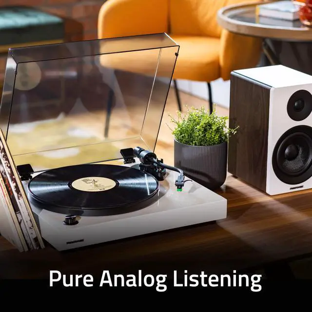 Alt view image 2 of 7 - Fluance RT81+ Elite High Fidelity Vinyl Turntable Record Player, Audio Technica VM95E Cartridge, Anti-Resonant Platter, Acrylic Mat, Phono Preamp Wood Plinth Adjustable Isolation Feet - Natural Walnut