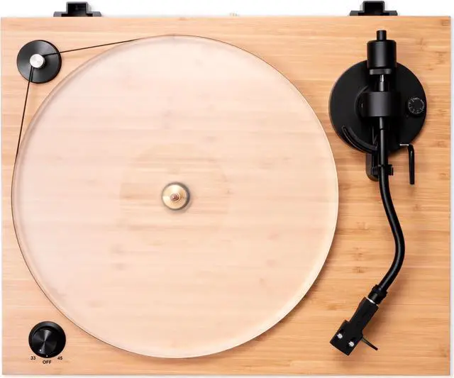 Alt view image 5 of 7 - Fluance RT85 Reference High Fidelity Vinyl Turntable Record Player with Ortofon 2M Blue Cartridge, Acrylic Platter, Speed Control Motor, High Mass MDF Wood Plinth, Vibration Isolation Feet - Bamboo