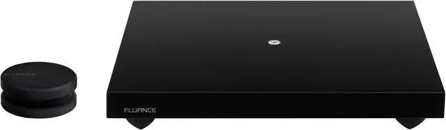 Main image of Fluance Turntable Isolation Base Anti-Vibration Wood Platform And HiFi Vinyl Record Weight Stabilizer with Rubberized Finish - Piano Black
