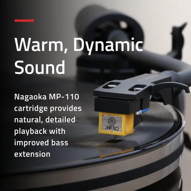 Alt view image 6 of 7 - Fluance RT85N Reference High Fidelity Vinyl Turntable Record Player with Nagaoka MP-110 Cartridge And Anti-Vibration Wood Isolation Base - Piano Black