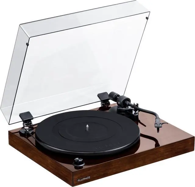 Alt view image 2 of 7 - Fluance RT82 Reference High Fidelity Vinyl Turntable Record Player with Ortofon OM10 Cartridge And Anti-Vibration Wood Isolation Base - Natural Walnut