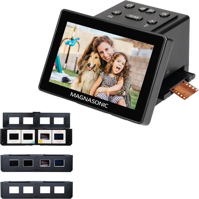 Main image of Magnasonic 25MP Film Scanner with Large 5" Display & HDMI, Long Tray Slide Film Holders, Converts 35mm/126/110/Super 8 Film & 135/126/110 Slides into Digital Photos, Built-in Memory (FS70ST01)