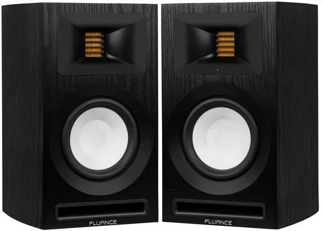 Main image of Fluance Ri71 Reference Stereo Powered Bookshelf Speakers with High Performance AMT Tweeters, 5" Drivers, 120W Amplifier for Music, Turntable, TV, PC - HDMI, Bluetooth, RCA & Subwoofer Out (Black Ash)