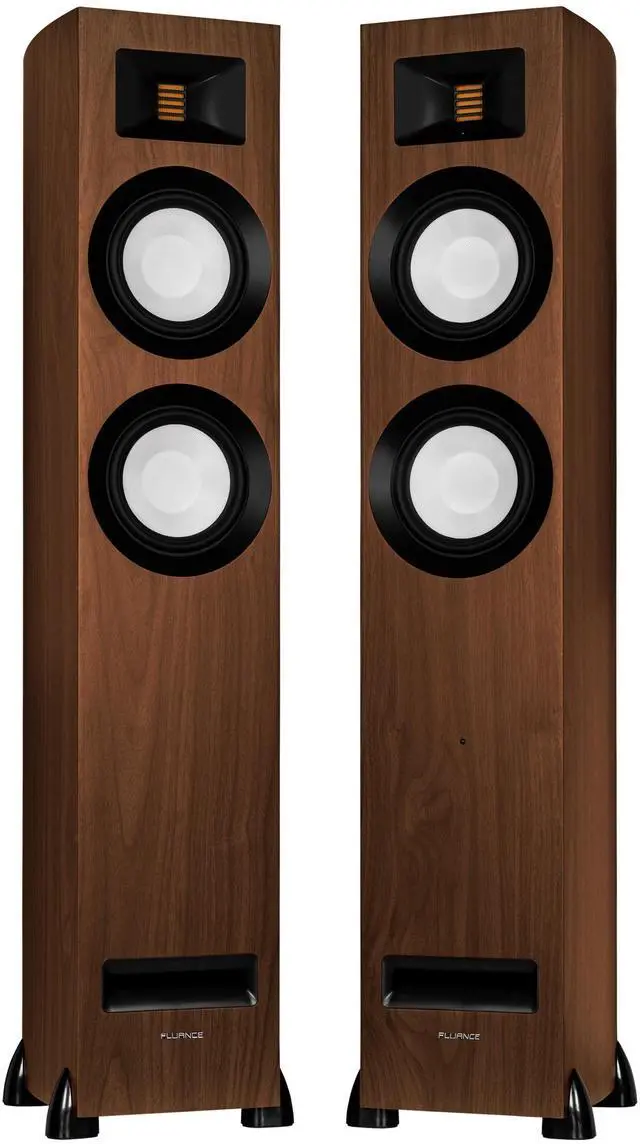 Main image of Fluance Ri91 Reference Stereo Powered Floorstanding Tower Speakers with High Performance AMT Tweeters, 2x6.5" Drivers, 150W Amplifier for Turntable, TV, PC - HDMI, Bluetooth, RCA & Sub Out (Walnut)