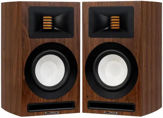 Main image of Fluance Ri71 Reference Stereo Powered Bookshelf Speakers with High Performance AMT Tweeters, 5" Drivers, 120W Amplifier for Music, Turntable, TV, PC - HDMI, Bluetooth, RCA & Subwoofer Out (Walnut)