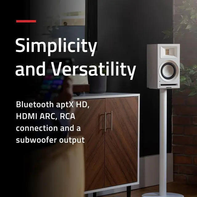 Alt view image 6 of 7 - Fluance Ri71 Reference Stereo Powered Bookshelf Speakers with High Performance AMT Tweeters, 5" Drivers, 120W Amplifier for Music, Turntable, TV, PC - HDMI, Bluetooth, RCA & Subwoofer Out (Black Ash)