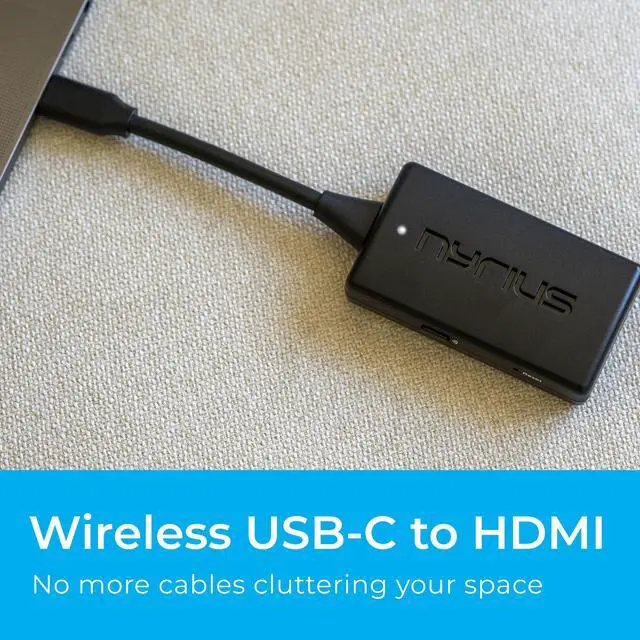 Alt view image 2 of 7 - Nyrius Orion Prime Wireless USB-C to HDMI Video Transmitter & Receiver, Plug & Play Extender, Stream Full HD 1080p up to 150ft from PC, Laptop, Mobile Phone, Tablet to a TV or Projector (TDD21)