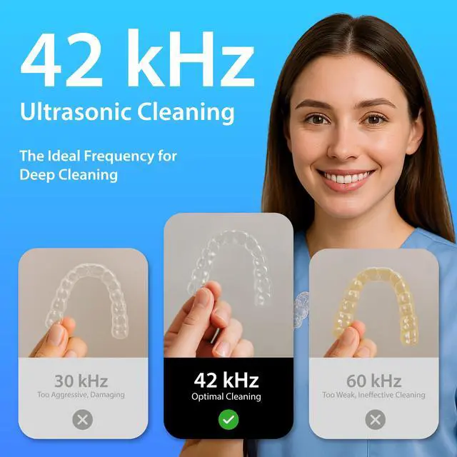 Alt view image 6 of 7 - Magnasonic Ultrasonic Cleaner - 20oz Tank Ultrasonic Jewelry Cleaner & Ultrasonic Retainer Cleaner, Digital Timer, 5 Cleaning Modes for Glasses, Rings, Dentures, Tools, Aligners (UC22)