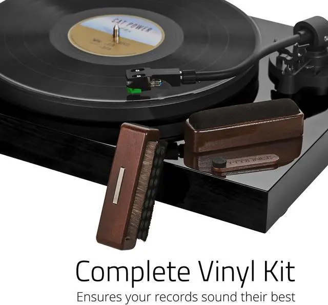 Alt view image 2 of 7 - Fluance 3-in-1 Vinyl Record & Stylus Cleaning Kit with Anti-Static Carbon Fiber Brush, Velvet Brush, Stylus Brush - Precise Cleaning to Restore Sound Quality (VB65)