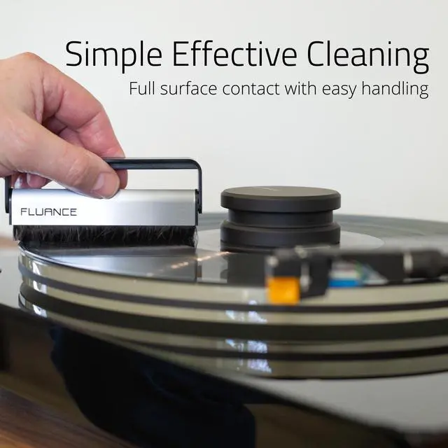 Alt view image 5 of 7 - Fluance Anti-Static Carbon Fiber Record Cleaning Brush - Safely Removes Dust & Static from Vinyl Records to Preserve Sound Quality and Reduce Pops, Crackles, Surface Noise (VB50)