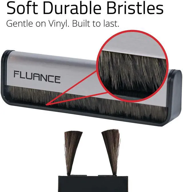Alt view image 4 of 7 - Fluance Anti-Static Carbon Fiber Record Cleaning Brush - Safely Removes Dust & Static from Vinyl Records to Preserve Sound Quality and Reduce Pops, Crackles, Surface Noise (VB50)